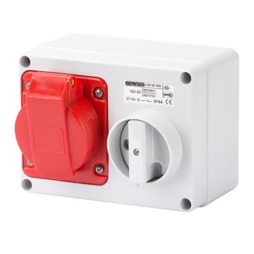 Gewiss 16A 3P+N+E  415V Interlocked Switch Socket IP44